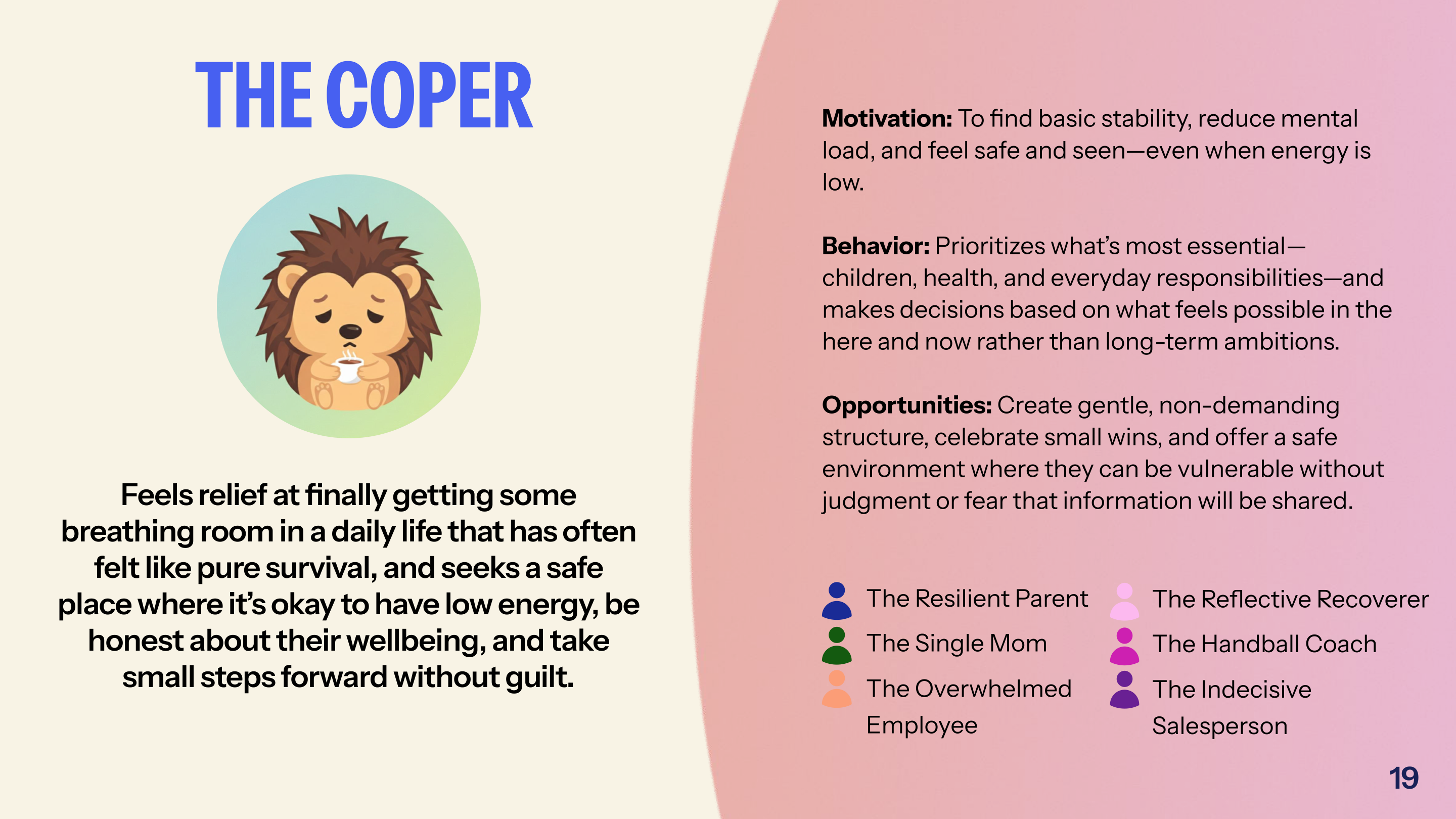 Beteendetypen Coper med motivation, beteende och möjligheter